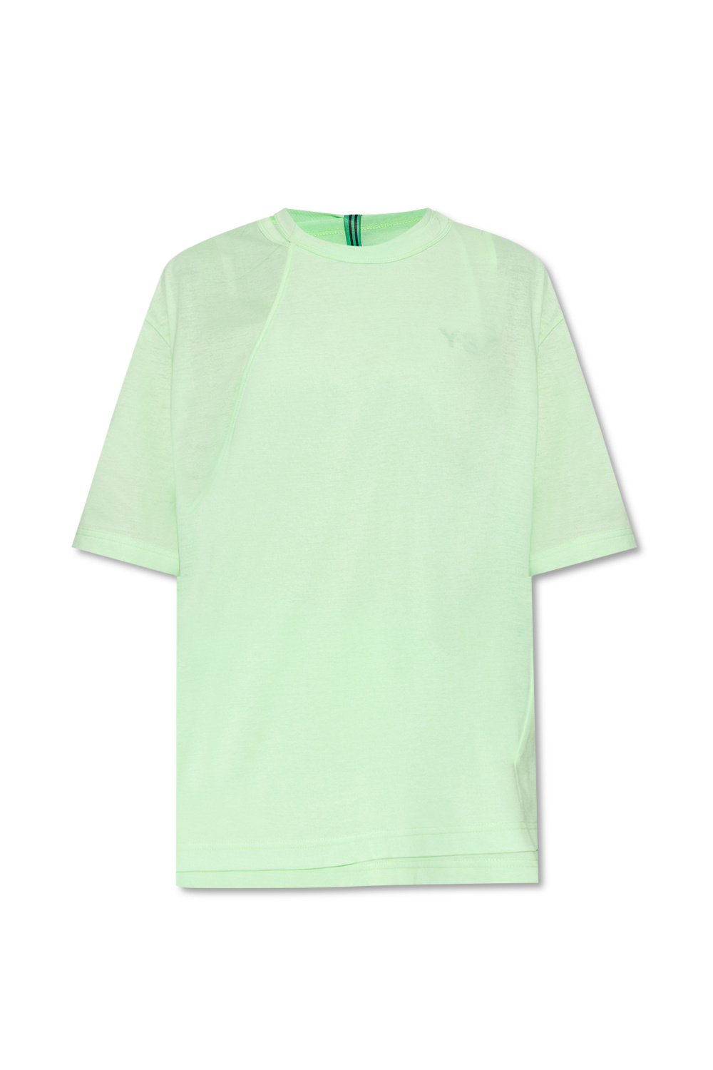 Green Topstitched T-shirt Y-3 Yohji Yamamoto - Vitkac Italy